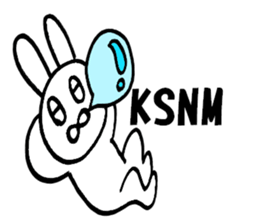 White cute rabbit high school students sticker #9299605