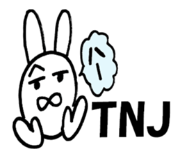 White cute rabbit high school students sticker #9299620