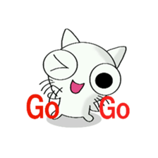 Holiday of white cat sticker #9303834