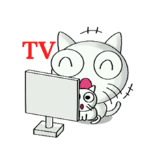 Holiday of white cat sticker #9303839