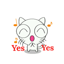 Holiday of white cat sticker #9303858