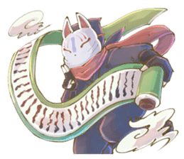 Ninja wearing a Mask of fox 2 sticker #9308708