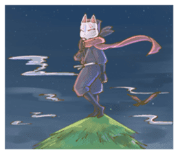 Ninja wearing a Mask of fox 2 sticker #9308717