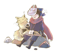 Ninja wearing a Mask of fox 2 sticker #9308723