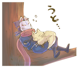 Ninja wearing a Mask of fox 2 sticker #9308733