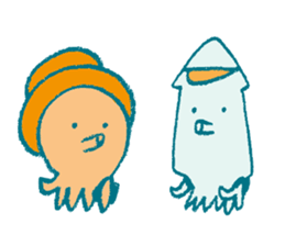 Traveler's octopus and squid 2 sticker #9310945
