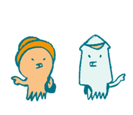 Traveler's octopus and squid 2 sticker #9310963