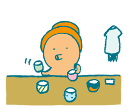 Traveler's octopus and squid 2 sticker #9310964