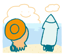 Traveler's octopus and squid 2 sticker #9310973