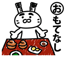 All the world is at peace topknot rabbit sticker #9312082