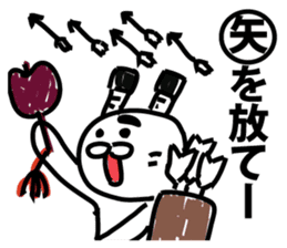 All the world is at peace topknot rabbit sticker #9312089