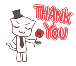 Gentleman White Cat sticker #9315409