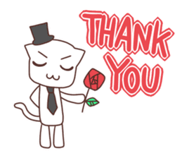Gentleman White Cat sticker #9315409