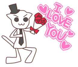 Gentleman White Cat sticker #9315410