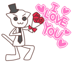 Gentleman White Cat sticker #9315410