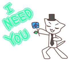 Gentleman White Cat sticker #9315411