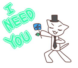Gentleman White Cat sticker #9315411
