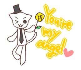 Gentleman White Cat sticker #9315412