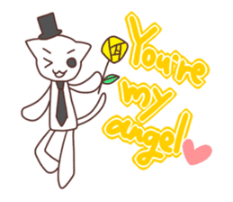 Gentleman White Cat sticker #9315412