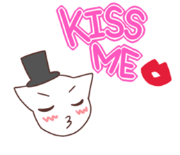 Gentleman White Cat sticker #9315413