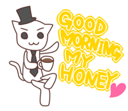Gentleman White Cat sticker #9315414