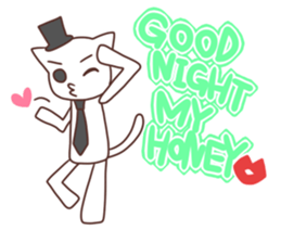 Gentleman White Cat sticker #9315415