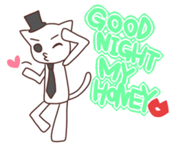 Gentleman White Cat sticker #9315415