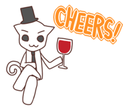 Gentleman White Cat sticker #9315417