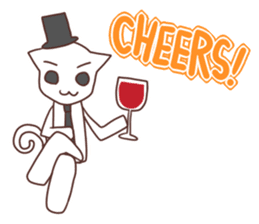 Gentleman White Cat sticker #9315417