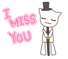 Gentleman White Cat sticker #9315418