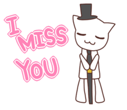Gentleman White Cat sticker #9315418