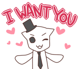 Gentleman White Cat sticker #9315419