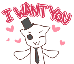 Gentleman White Cat sticker #9315419