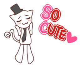 Gentleman White Cat sticker #9315421