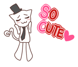 Gentleman White Cat sticker #9315421