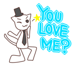 Gentleman White Cat sticker #9315422