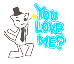 Gentleman White Cat sticker #9315422