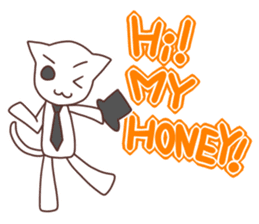 Gentleman White Cat sticker #9315423
