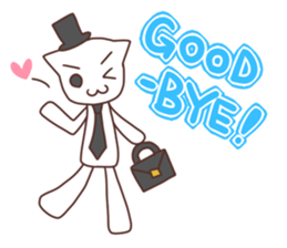 Gentleman White Cat sticker #9315424