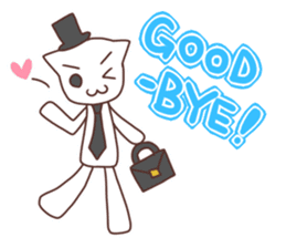 Gentleman White Cat sticker #9315424