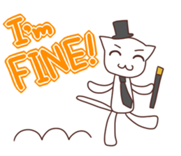 Gentleman White Cat sticker #9315425