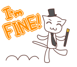 Gentleman White Cat sticker #9315425
