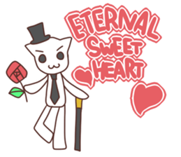 Gentleman White Cat sticker #9315431