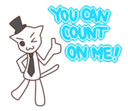 Gentleman White Cat sticker #9315432