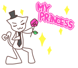 Gentleman White Cat sticker #9315436