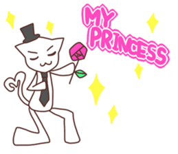 Gentleman White Cat sticker #9315436