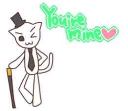 Gentleman White Cat sticker #9315437
