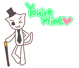 Gentleman White Cat sticker #9315437