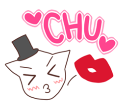 Gentleman White Cat sticker #9315438