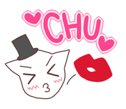 Gentleman White Cat sticker #9315438